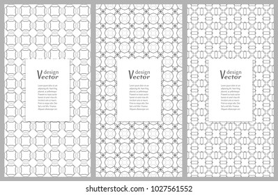 Set of vertical seamless line patterns. Black and white geometric backgrounds collection. Endless repeating linear texture for wallpaper, packaging, banners, invitations, business cards, fabric print