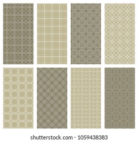 Set of vertical seamless line patterns. Colorful geometric backgrounds collection. Endless repeating linear texture for wallpaper, packaging, banners, invitations, business cards, fabric print