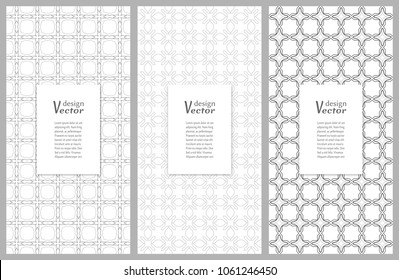 Set of vertical seamless line patterns. Black and white geometric backgrounds collection. Endless repeating linear texture for wallpaper, packaging, banners, invitations, business cards, fabric print