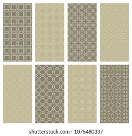 Set of vertical seamless line patterns. Colorful geometric backgrounds collection. Endless repeating linear texture for wallpaper, packaging, banners, invitations, business cards, fabric print
