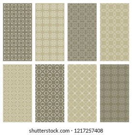 Set of vertical seamless line patterns. Colorful geometric backgrounds collection. Endless repeating linear texture for wallpaper, packaging, banners, invitations, business cards, fabric print