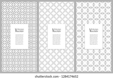 Set of vertical seamless line patterns. Black and white geometric backgrounds collection. Endless repeating linear texture for wallpaper, packaging, banners, invitations, business cards, fabric print