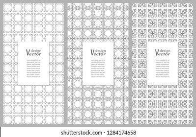 Set of vertical seamless line patterns. Black and white geometric backgrounds collection. Endless repeating linear texture for wallpaper, packaging, banners, invitations, business cards, fabric print