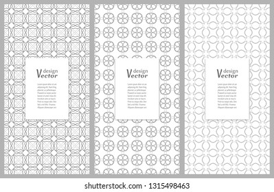 Set of vertical seamless line patterns. Black and white geometric backgrounds collection. Endless repeating linear texture for wallpaper, packaging, banners, invitations, business cards, fabric print