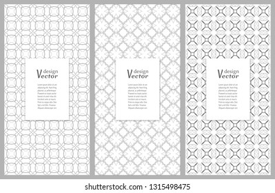 Set of vertical seamless line patterns. Black and white geometric backgrounds collection. Endless repeating linear texture for wallpaper, packaging, banners, invitations, business cards, fabric print