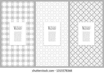 Set of vertical seamless line patterns. Black and white geometric backgrounds collection. Endless repeating linear texture for wallpaper, packaging, banners, invitations, business cards, fabric print