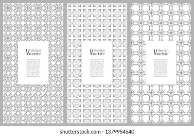 Set of vertical seamless line patterns. Black and white geometric backgrounds collection. Endless repeating linear texture for wallpaper, packaging, banners, invitations, business cards, fabric print