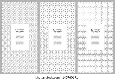 Set of vertical seamless line patterns. Black and white geometric backgrounds collection. Endless repeating linear texture for wallpaper, packaging, banners, invitations, business cards, fabric print