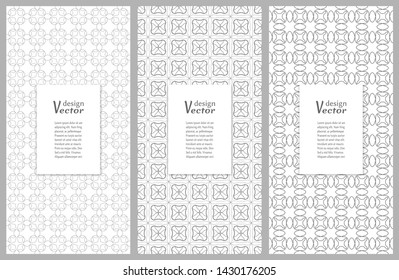 Set of vertical seamless line patterns. Black and white geometric backgrounds collection. Endless repeating linear texture for wallpaper, packaging, banners, invitations, business cards, fabric print