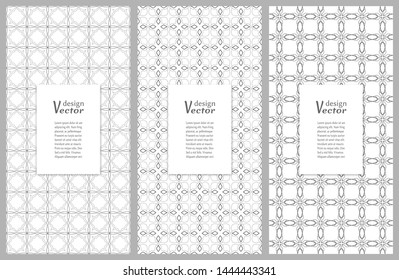 Set of vertical seamless line patterns. Black and white geometric backgrounds collection. Endless repeating linear texture for wallpaper, packaging, banners, invitations, business cards, fabric print