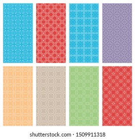 Set of vertical seamless line patterns. Colorful geometric backgrounds collection. Endless repeating linear texture for wallpaper, packaging, banners, invitations, business cards, fabric print