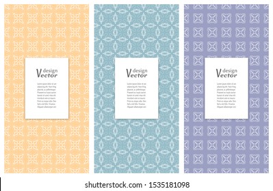 Set of vertical seamless line patterns. Colorful geometric backgrounds collection. Endless repeating linear texture for wallpaper, packaging, banners, invitations, business cards, fabric print