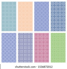 Set of vertical seamless line patterns. Colorful geometric backgrounds collection. Endless repeating linear texture for wallpaper, packaging, banners, invitations, business cards, fabric print