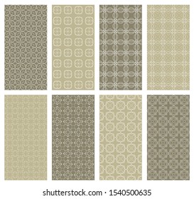 Set of vertical seamless line patterns. Colorful geometric backgrounds collection. Endless repeating linear texture for wallpaper, packaging, banners, invitations, business cards, fabric print