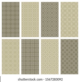 Set of vertical seamless line patterns. Colorful geometric backgrounds collection. Endless repeating linear texture for wallpaper, packaging, banners, invitations, business cards, fabric print