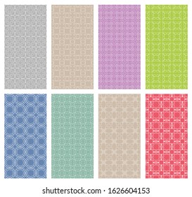 Set of vertical seamless line patterns. Colorful geometric backgrounds collection. Endless repeating linear texture for wallpaper, packaging, banners, invitations, business cards, fabric print