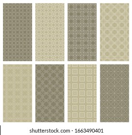 Set of vertical seamless line patterns. Colorful geometric backgrounds collection. Endless repeating linear texture for wallpaper, packaging, banners, invitations, business cards, fabric print