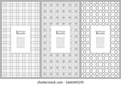 Set of vertical seamless line patterns. Black and white geometric backgrounds collection. Endless repeating linear texture for wallpaper, packaging, banners, invitations, business cards, fabric print