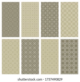 Set of vertical seamless line patterns. Colorful geometric backgrounds collection. Endless repeating linear texture for wallpaper, packaging, banners, invitations, business cards, fabric print