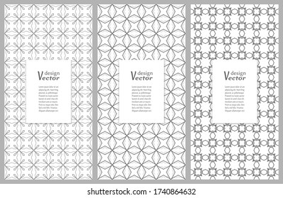 Set of vertical seamless line patterns. Black and white geometric backgrounds collection. Endless repeating linear texture for wallpaper, packaging, banners, invitations, business cards, fabric print