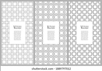 Set of vertical seamless line patterns. Black and white geometric backgrounds collection. Endless repeating linear texture for wallpaper, packaging, banners, invitations, business cards, fabric print