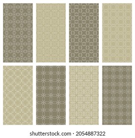 Set of vertical seamless line patterns. Colorful geometric backgrounds collection. Endless repeating linear texture for wallpaper, packaging, banners, invitations, business cards, fabric print