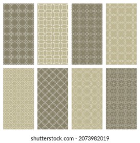 Set of vertical seamless line patterns. Colorful geometric backgrounds collection. Endless repeating linear texture for wallpaper, packaging, banners, invitations, business cards, fabric print