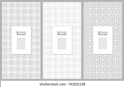 Set of vertical seamless line patterns. Black and white geometric backgrounds collection. Endless repeating linear texture for wallpaper, packaging, banners, invitations, business cards, fabric print