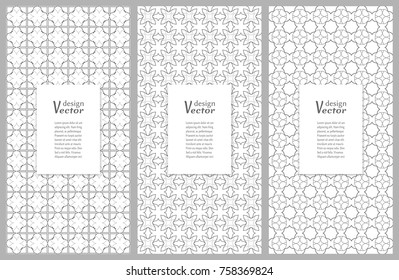 Set of vertical seamless line patterns. Black and white geometric backgrounds collection. Endless repeating linear texture for wallpaper, packaging, banners, invitations, business cards, fabric print