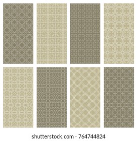 Set of vertical seamless line patterns. Colorful geometric backgrounds collection. Endless repeating linear texture for wallpaper, packaging, banners, invitations, business cards, fabric print