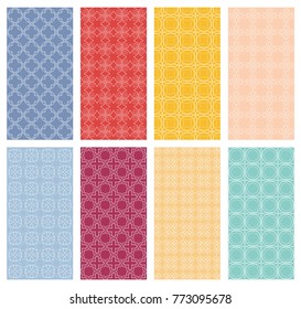 Set of vertical seamless line patterns. Colorful geometric backgrounds collection. Endless repeating linear texture for wallpaper, packaging, banners, invitations, business cards, fabric print