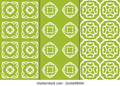 Set of vertical seamless pattern. Decorative geometric texture. Abstract repeating pattern for printing on fabric, wrapping paper