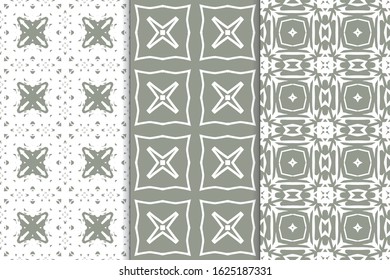 Set of vertical seamless pattern. Decorative geometric texture. Abstract repeating pattern for printing on fabric, wrapping paper