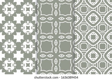 Set of vertical seamless pattern. Decorative geometric texture. Abstract repeating pattern for printing on fabric, wrapping paper