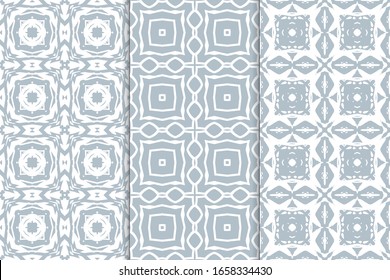 Set of vertical seamless pattern. Decorative geometric texture. Abstract repeating pattern for printing on fabric, wrapping paper