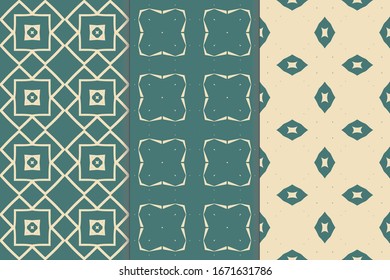 Set of vertical seamless pattern. Decorative geometric texture. Abstract repeating pattern for printing on fabric, wrapping paper