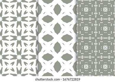 Set of vertical seamless pattern. Decorative geometric texture. Abstract repeating pattern for printing on fabric, wrapping paper