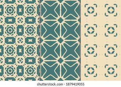 Set of vertical seamless pattern. Decorative geometric texture. Abstract repeating pattern for printing on fabric, wrapping paper