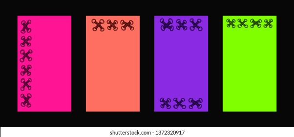 Set of vertical stories backgrounds for social networks with hand drawn shoelaces. Banner backdrop vector illustration