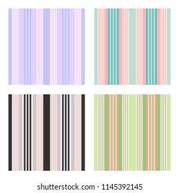 Set of Vertical stripes seamless print vector