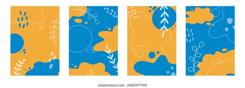 Conjunto de Plantillas de Vertical para volantes de verano, folletos, publicidad