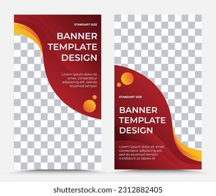 Conjunto de plantillas de banner vectoriales verticales en blanco y burdeos