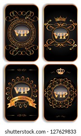 Set of vertical VIP gold cards