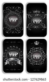 Set of vertical VIP platinum cards
