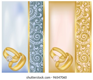 Set vertical wedding banners, vector illustration