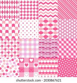 Un conjunto de diseños de patrones muy hermosos y sin fisuras para la decoración, papel de pared, papel de envoltura, tela, fondo, etc.