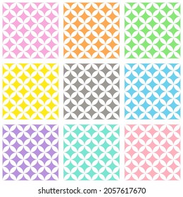 Un conjunto de diseños muy hermosos y sin fisuras para la decoración, el papel de envoltura, el fondo, el tejido, etc.