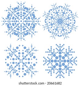 set of very modern snowflakes