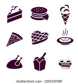Set of very simple stencil designs of typical food items