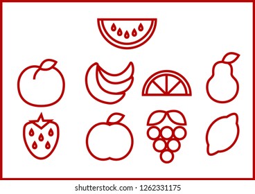Set of very useful icons for the use of fruits